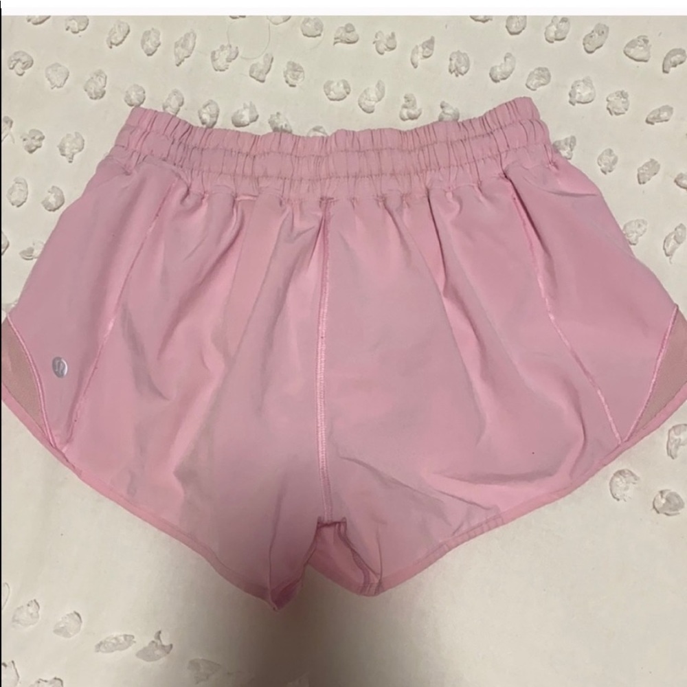 Light pink lululemon hotty hot shorts